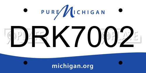 DRK7002 Michigan License Plate