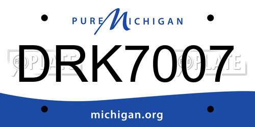 DRK7007 Michigan License Plate