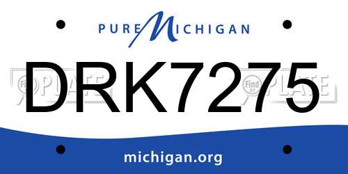DRK7275 Michigan License Plate