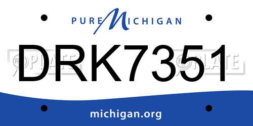 DRK7351 Michigan License Plate