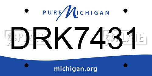 DRK7431 Michigan License Plate