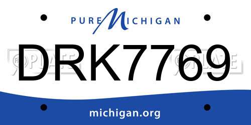 DRK7769 Michigan License Plate