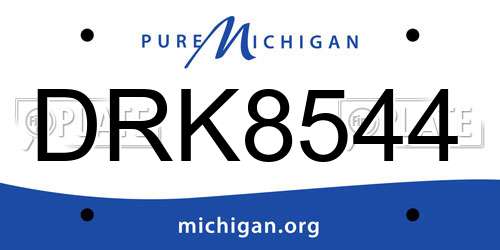 DRK8544 Michigan License Plate