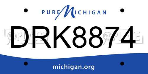 DRK8874 Michigan License Plate