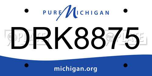 DRK8875 Michigan License Plate