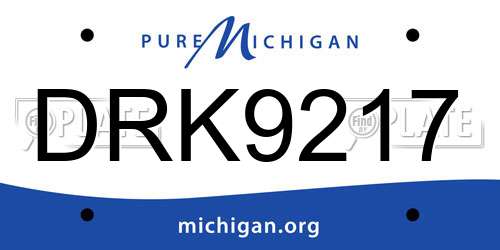 DRK9217 Michigan License Plate