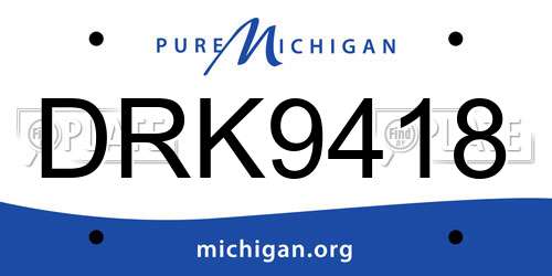 DRK9418 Michigan License Plate
