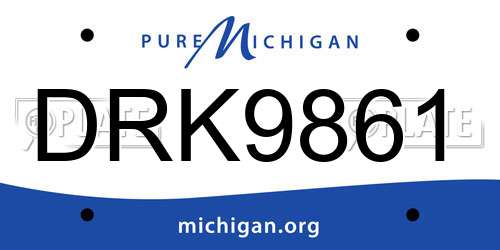 DRK9861 Michigan License Plate