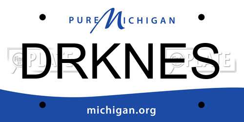 DRKNES Michigan License Plate