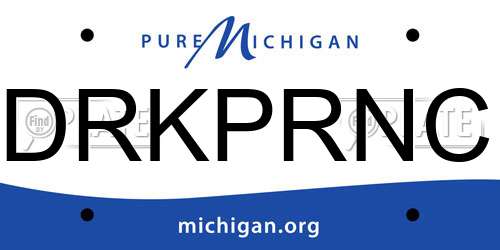 DRKPRNC Michigan License Plate