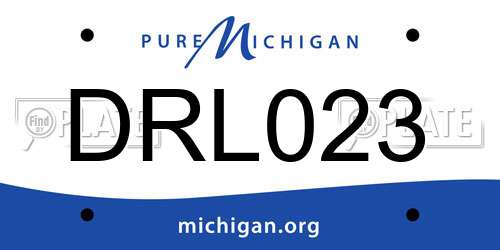 DRL023 Michigan License Plate