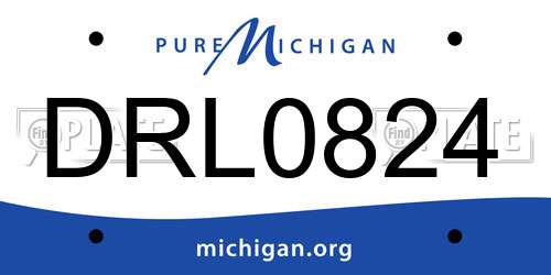 DRL0824 Michigan License Plate