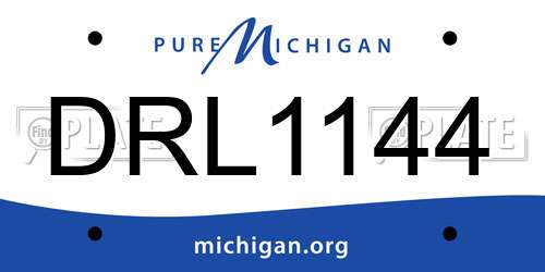 DRL1144 Michigan License Plate