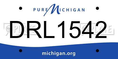 DRL1542 Michigan License Plate