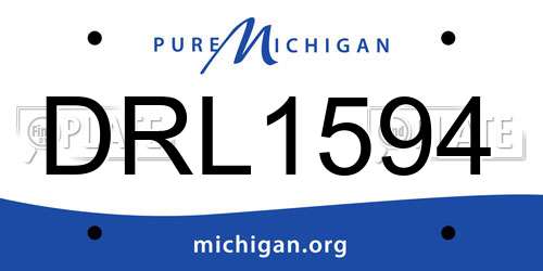 DRL1594 Michigan License Plate