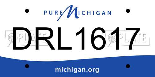 DRL1617 Michigan License Plate