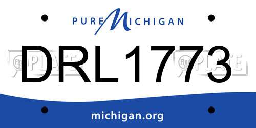 DRL1773 Michigan License Plate