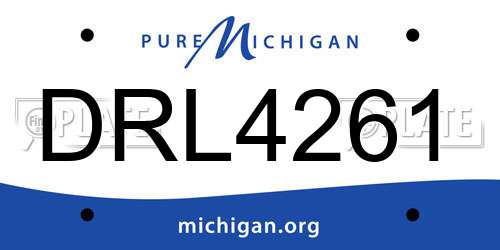DRL4261 Michigan License Plate