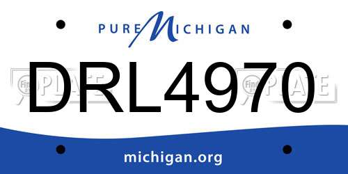 DRL4970 Michigan License Plate