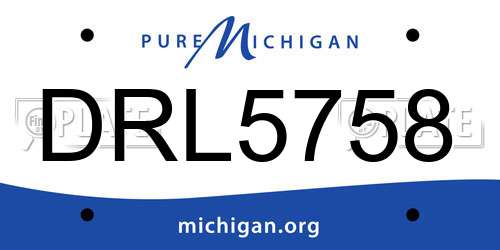 DRL5758 Michigan License Plate