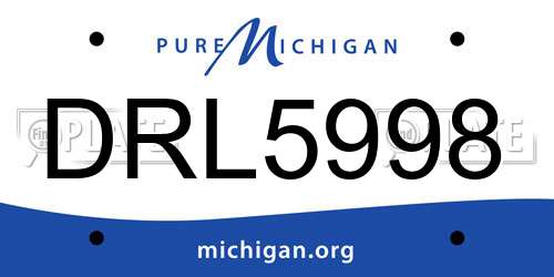 DRL5998 Michigan License Plate