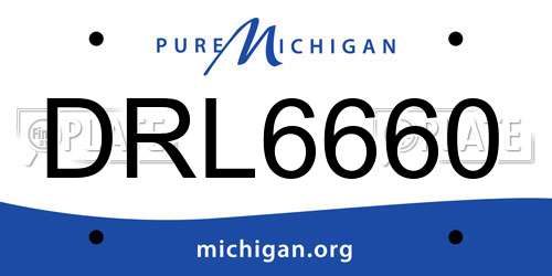 DRL6660 Michigan License Plate