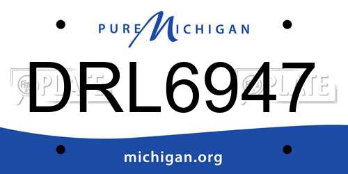 DRL6947 Michigan License Plate