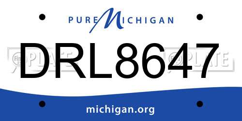 DRL8647 Michigan License Plate