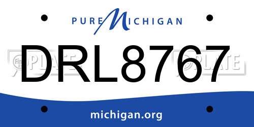 DRL8767 Michigan License Plate