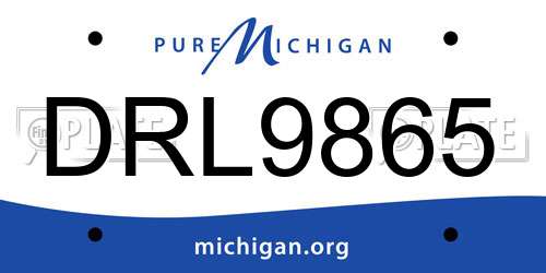 DRL9865 Michigan License Plate