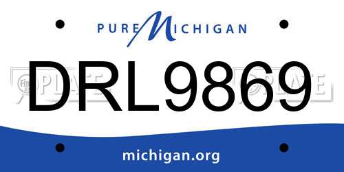 DRL9869 Michigan License Plate