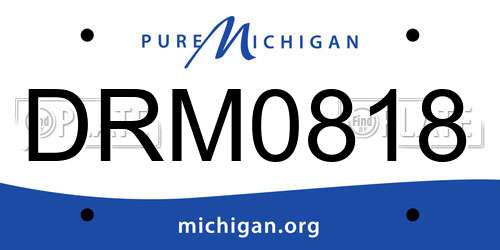 DRM0818 Michigan License Plate