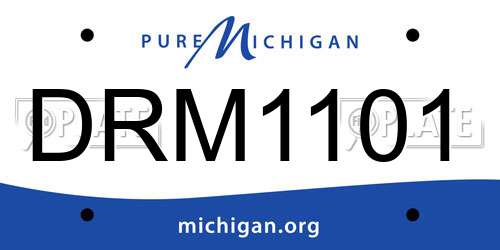 DRM1101 Michigan License Plate