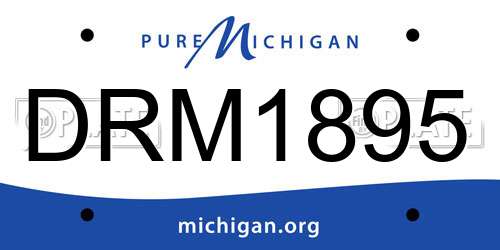 DRM1895 Michigan License Plate