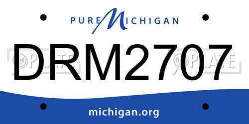 DRM2707 Michigan License Plate