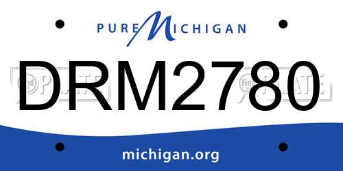 DRM2780 Michigan License Plate