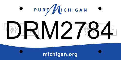 DRM2784 Michigan License Plate