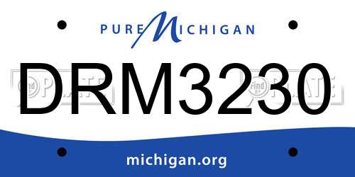 DRM3230 Michigan License Plate