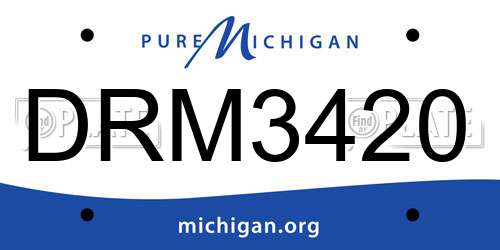 DRM3420 Michigan License Plate