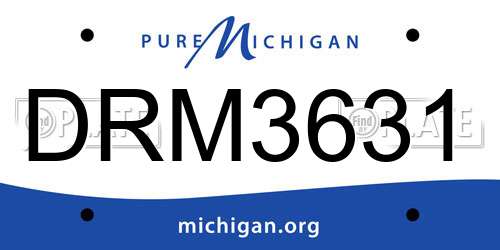 DRM3631 Michigan License Plate