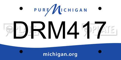 DRM417 Michigan License Plate