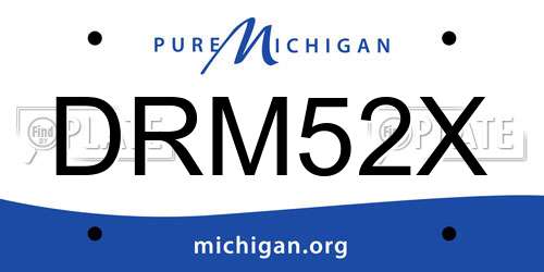 DRM52X Michigan License Plate
