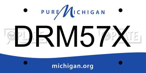 DRM57X Michigan License Plate