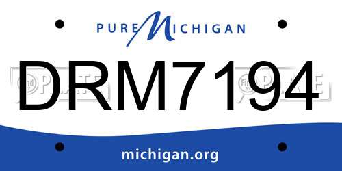 DRM7194 Michigan License Plate