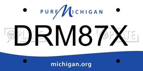 DRM87X Michigan License Plate
