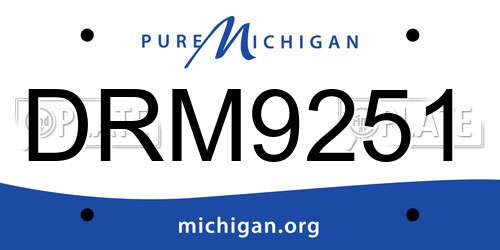 DRM9251 Michigan License Plate