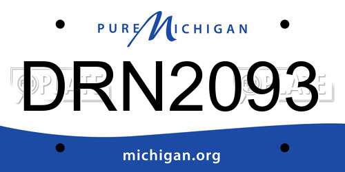 DRN2093 Michigan License Plate