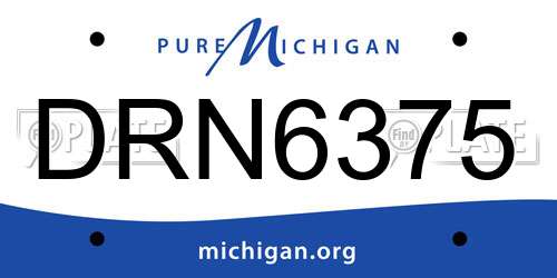 DRN6375 Michigan License Plate