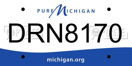 DRN8170 Michigan License Plate