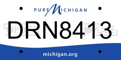 DRN8413 Michigan License Plate